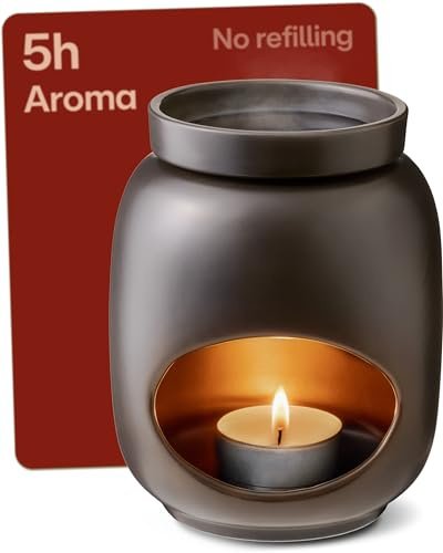 Praknu Duftlampe für Ätherische Öle aus Keramik 75 ml – Aromalampe | Sanftes Verdampfen – Langanhaltender Duft – Aroma Duftöl Lampe – Stövchen für Duftöle & Duftwachs – Duftlampe Teelicht