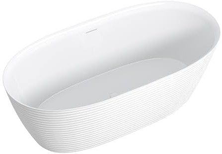 Vente-unique - Freistehende Badewanne Zafiro -L 160cm x B 78cm x H 59cm- Acryl - weiß