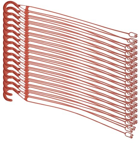COLLBATH 30 Ganchos para Plantas de Plástico Rojo, Resistentes y Antioxidantes para Macetas Pequeñas, Accesorios de Jardín para Colgar Tiestos en Balcón, Ventana o Interior, Soporte