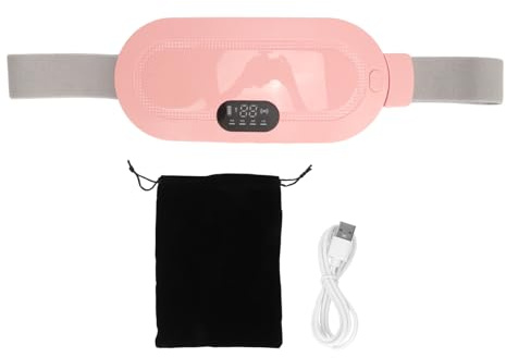Yusat Tragbares Krämpfe-Heizkissen für Frauen, Verstellbares, Schnelles Aufheizen, Elektrisches Menstruations-Bauchmassagegerät für Periodische Rücken- und Taillenschmerzen (Rosa)