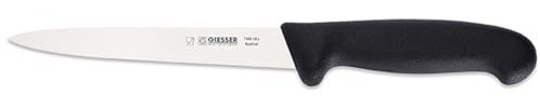 Giesser seit 1776 - Made in Germany - Filiermesser schwarz, Basic Black, Klinge 16 cm, rutschfest, Filetiermesser spülmaschinenfest, rostfrei