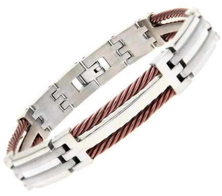 Theia Armband Titan mit braunen gedrehten Seilen