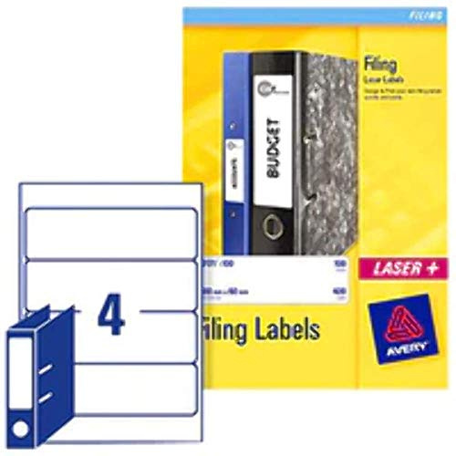 Avery L7171-25 Filing Labels 25 Sheets - 4 Labels per Sheet