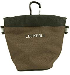 ADORRES Mit Wunschname möglich. Futtertasche, Trainingstasche, Leckerlitasche für Hunde, Futterbeutel mit Magnetverschluss und Kotbeutelfach, Leckerlibeutel Magnetic Brown Edition