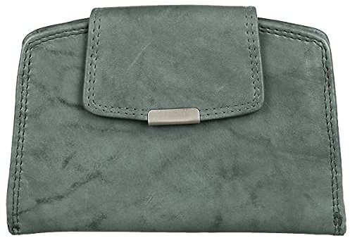 Money Maker Damen Leder Geldbörse Portmonee Portemonnaie Geldbeutel 12126B RFID, Farbe:Grau