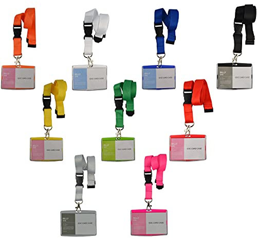 Schlüsselband Lanyard mit Kartenhülle Ausweishalter Namensschild Ausweishülle neu (gelb)