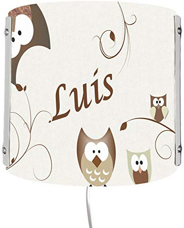 CreaDesign WA-1007-08, Eule beige, Kinderzimmer Wandlampe personalisiert mit Namen, Nachtlicht/Schlummerlicht für Steckdose, E14, 22 x 22,5 x 8,5 cm