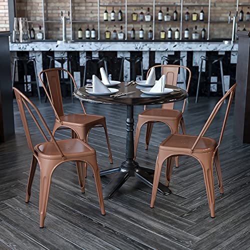 Flash Furniture Metall Indoor Outdoor Stuhl Kupfer 4er Set