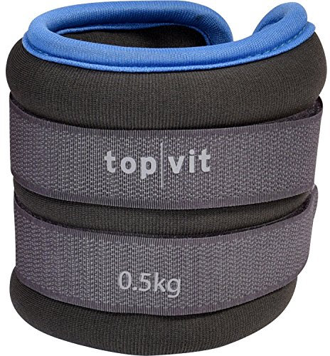 top|vit® 2er Set Gewichtsmanschetten I Laufgewichte für Hände und Füße I 2 x 0,5 kg (blau)