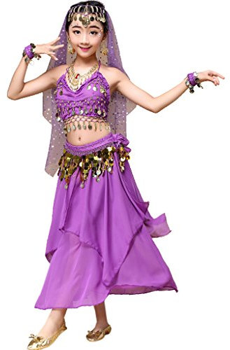 Astage Vestito Elegante Bambina Per Danza Del Ventre Indiana Halloween Carnevale Bambino
