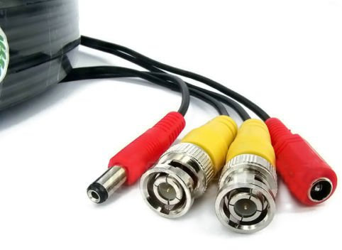 SSL BNC Video Power Cable For CCTV Camera DVR Security System (25M, Black)