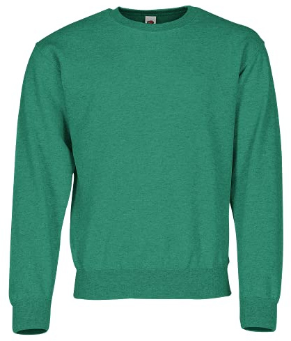 Fruit of the Loom Sweatshirt mit angesetzten Ärmeln, Farbe:Retro grün meliert, Größe:XL