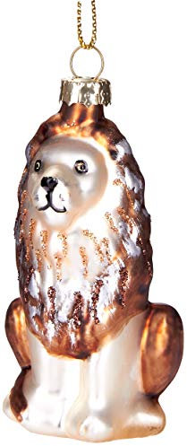 BRUBAKER Löwe - Handbemalte Weihnachtskugel aus Glas - Mundgeblasener Christbaumschmuck Figuren lustig Deko Anhänger Baumkugel - 12 cm