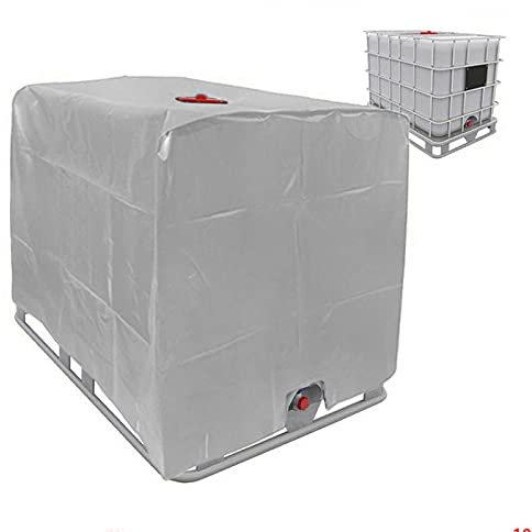 HSGAV IBC Tank Abdeckung IBC Container Cover IBC Tote Cover Wassertankabdeckung Regenfass Wassertank Schutzhülle 210D Sonnenschutz Oxford Tuch Regendichte Sonnenschutzhaube,Grau,800L 120 * 80 * 116cm