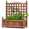 COSTWAY Jardinière avec Treillis Bois, Bac à Plante, Pots à Fleurs avec Treillage pour Jardin, Terrasse, Cour Etc., Parfaite pour Plantes, Plantes Grimpantes, Fleurs 64,5 x 28 x 75 cm