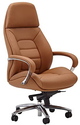 KADIMA DESIGN Chefsessel Miron aus Leder, Multiblockwippmechanik, bis 120 kg, in 3 Farben verfügbar Farbe: Beige