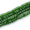 50 cuentas de cristal checo, perlas de cristal checo con circonitas redondas facetadas, 3 x 2 mm, color verde