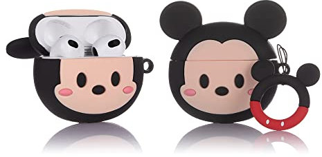 Derhom Airpods 3 Cover in Silicone Divertente Carino Moda Morbida Copertura Pelle Del Fumetto Compatibile per Apple Airpods 3[Serie Avatar dei Cartoni Animati][2021 Rilasciato] (Topolino)