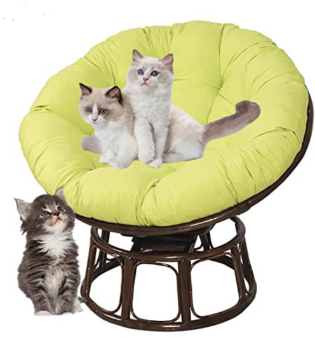 SRHWBF Papasan Kissen Sitzkissen Im Freien Hängesessel Kissen Krabbeldecke Für Rattan Hängeschaukel Ei Hängesessel für Drehsessel Korbsessel Balkonstuhl (NUR Kissen) (Light Green Ø70cm/27.5 in)