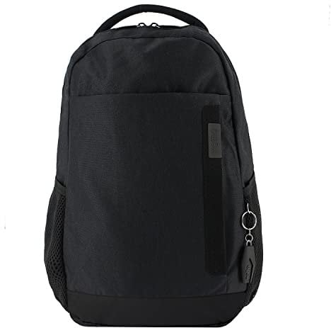 TOTTO - Mochila Oficina, Modelo Deleg, para Portátil de 14 Pulgadas y Tablet, 4 Compartimentos, 2 Bolsillos Botella, Bolsillo Secreto, Correa para Colgar en Maleta, Espaldar Ergonómico, Color Negro