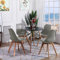 H.J WeDoo Tisch und Stühle Set, Essgruppe Schwarz Tisch mit 4 Grauer Stühlen für Esszimmer Küche Wohnzimmer