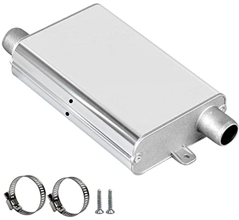 Schalldämpfer Standheizung aus Aluminiumlegierung, 22 mm Auspuff Schalldämpfer, Standheizung Auspuff mit verdickten Clips und Schrauben,Abgasschlauch Auto-Lufterhitzer Zubehör für Auto Auspuffanlagen
