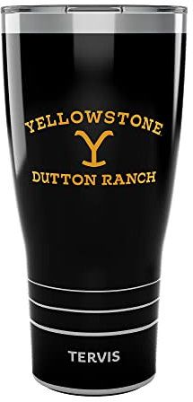 Tervis Traveler Yellowstone Dutton Ranch Reisebecher, dreiwandig, isoliert, hält Getränke kalt und heiß, 880 ml, Edelstahl