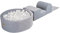 MEOWBABY Spielplatz aus Schaumstoff mit Rund Bällebad 90x30cm/200 Bälle für Kinder - Baby Softbausteine, Samt, Hellgrau: Weiß/Transparent