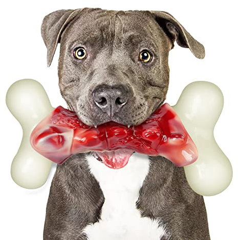 Hundespielzeug für aggressive Kauer, unzerstörbares Hundespielzeug für große Hunde, mit echtem Speck-Geschmack, Hundespielzeug, bestes aggressives Kauspielzeug, um sie beschäftigt zu halten