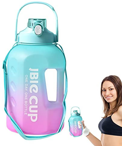 Rianpesn Bouteille d'eau avec Temps | Granbouteille d'eau motivante 3 L avec Heures consommation | Carafes à Eau Portables pour Salle Sport pour Une hydratation Toute la