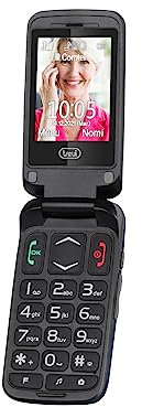 Trevi FLEX 50 C Telefono Cellulare per Anziani con Apertura a Conchiglia, Tasti Grandi Retroilluminati, Tasto SOS, Bluetooth, Base di Ricarica in Dotazione, Blu