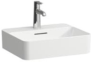 LAUFEN VAL Waschtisch-Schale, ohne Hahnloch, mit Überlauf, 450x380mm, H812280A001091, Farbe: Weiß mit LCC Active