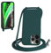 SLWYF Compatible with iPhone 15 Pro Max Crossbody Lanyard Case, Liquid Silicone Protective Phone Case with Strap Adjustable Neck Cord Necklace Soft Cover for iPhone 15 Pro Max, Dark green