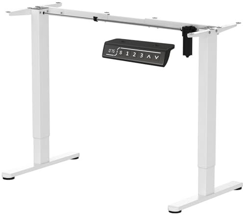 JYLH JOYSEEKER Elektrischer Stehpult, Stehtischbeine, höhenverstellbar, ergonomischer Sitz-/Stehtischrahmen für 99 bis 160 cm Tischplatten, Weiß