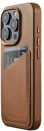 Mujjo Leather Wallet Case iPhone 15 Pro braun
