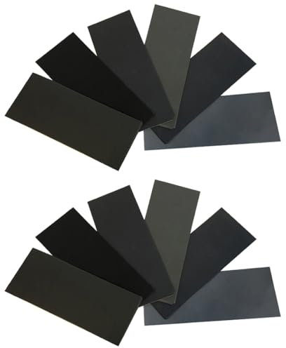 EODKSE 12 Hojas de Papel de Lija para Acabado de Muebles, Pulido de Coche, Metal, Madera y Muros, con Grano de 400/600/800/1000/1200/1500 para Uso húmedo y seco,