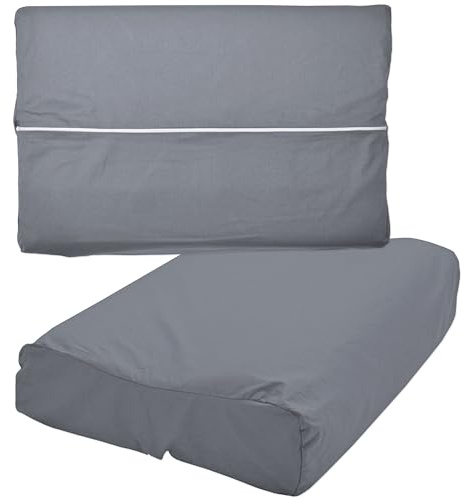 Nackenkissen Bezug 40x80 cm Anthrazit Gesundheitskissen Überzug | Baumwolle Gesundheitskissen Vollschutzbezug mit Reißverschluss, Überzug für Nackenstützkissen, Universalbezug, Kissenhülle