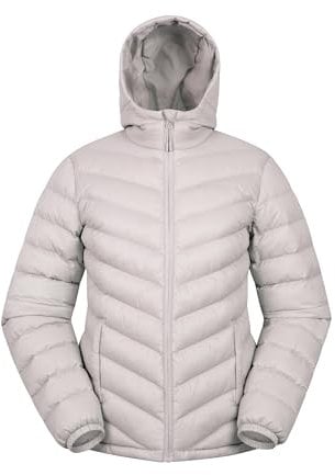 Mountain Warehouse Seasons Womens Padded Jacket - Water Resistant Coat, Puffer Jacket, Front Pockets, Adjustable Elastic Cuffs & Hood - For Autumn, Winter, Outdoors Light Beige Women's Size 12