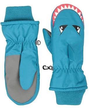 Mountain Warehouse Critter Kids Ski Mittens - Improved Grip, Water-resistant & Snowproof Mitts, Boys & Girls - Best for Autumn Winter, Hiking, Daily Use & Outdoors Navy L