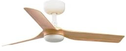 FARO BARCELONA 33821WP - MINI PUNT S Ventilador blanco/madera clara DC SMART