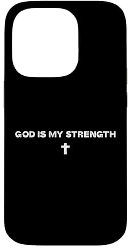 God Is My Strength Christliches Kreuz Religiös Spirituell Hülle für iPhone 14 Pro