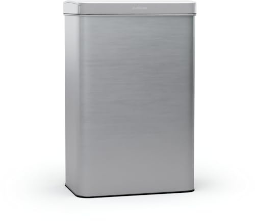 Klarstein 60 L Edelstahl-Sensormülleimer mit Softclose-Deckel, LED-Bedienfeld, berührungslos - zweifach unterteilter Abfalleimer für die Küche, Küchenmülleimer, Mülleimer mit 2 Fächern