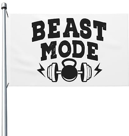 Beast Mode Flagge, 90 x 152 cm, doppelseitig, Outdoor-Dekoration, Banner, langlebig, Polyester, Willkommensflagge