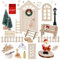 Alishomtll Wichteltür Komplettset 50PCS inkl. Backset, Wichtel Zubehör Weihnachten, Holz Miniatur Weihnachtswichtel Tür Set mit Briefkästen Weihnachtsbaum Zäun Leiter Kranz für Kinder DIY Geschenke