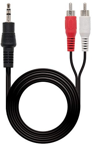 Blendend Cable de audio estéreo con conectores 3.5 mm macho a 2x RCA macho, longitud de 1.5 metros, ideal para conectar dispositivos de audio como reproductores MP3 a equipos de sonido.