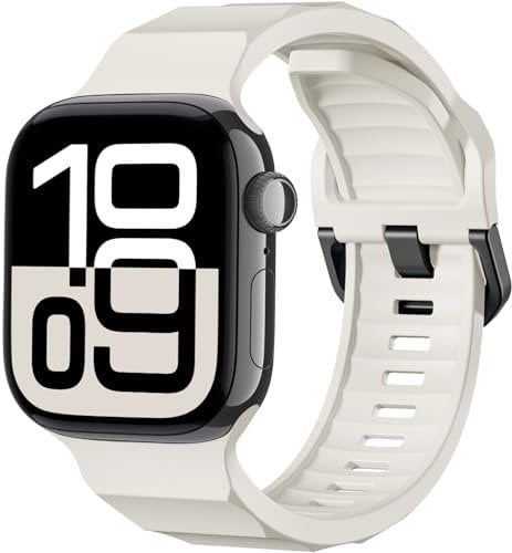 UpNeioco Sportarmband Kompatibel mit Apple Watch Armband 40mm 41mm 38mm 42mm, Weiches Silikon Ocean Uhrband für Herren und Damen, für iWatch Series 10 9 8 7 SE 6 5 4 3 2 1, Polarstern