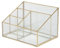 AIMIAO Make up Organizer Gold, Kosmetik Aufbewahrung, Lidschatten Palette Organizer, Make up Pinselhalter Glas, Schmink Organizer mit 4 Fächern, Beauty Box für Schlafzimmer Badezimmer