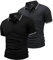 JACKETOWN 2er Pack Poloshirts Herren Kurzarm Golf Polo Hemd Männer mit Tasche Schnelltrocknend Atmungsaktives Work Polohemd Herren Sommer Slim Fit Shirt Tennis Basic Tshirt(Schwarz Grau M)