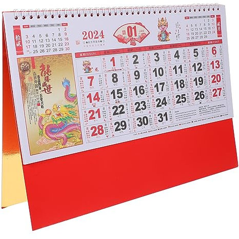Lurrose Hängender Kalender 2024 Jahreskalender Planer Chinesisches Neujahrsfestbrett Traditioneller Kalender