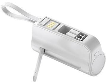 ZYKEJJDDAK 5000mAh piccolo con supporto contenuto e cavo USB per ricarica rapida